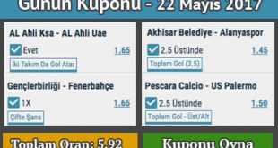 Hazır Kuponlar 22 Mayıs 2017