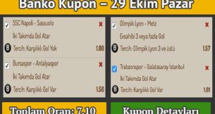 Hazır Kuponlar 29 Ekim 2017 - Pazar