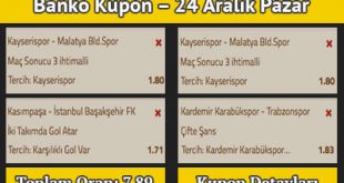 Hazır Kuponlar 24 Aralık 2017 Pazar