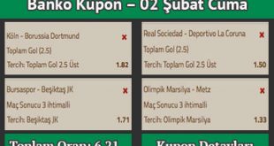 Hazır Kuponlar 2 Şubat 2018 Cuma