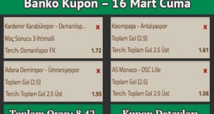 Hazır Kuponlar 16 Mart 2018 Cuma